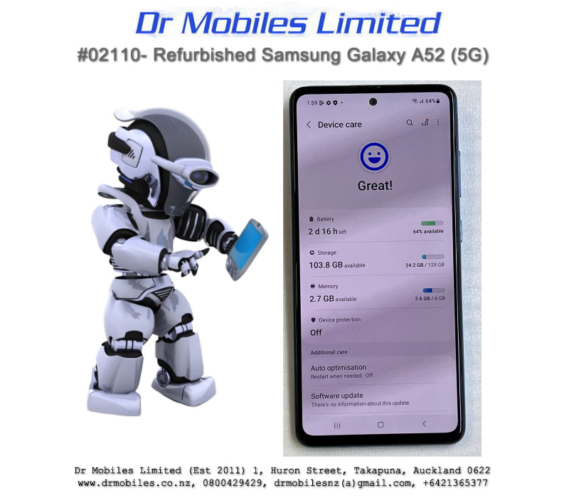 Refurbished Samsung Galaxy A52 (5G) (Blue)