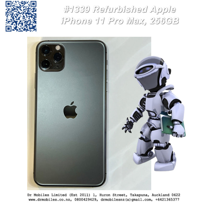 #1339 Refurbished iPhone 11 Pro Max, 256GB, Space Grey, Takapuna, North Shore