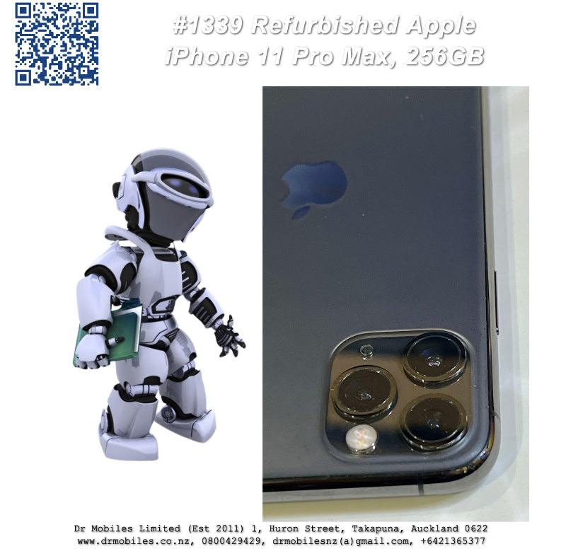 #1339 Refurbished iPhone 11 Pro Max, 256GB, Space Grey, Takapuna, North Shore