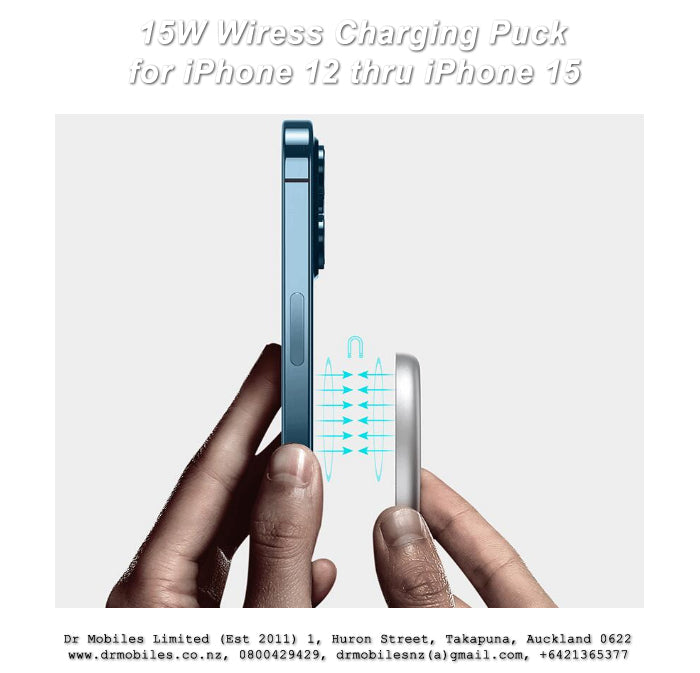 15W Qi Wrieless Charging Puck (White)