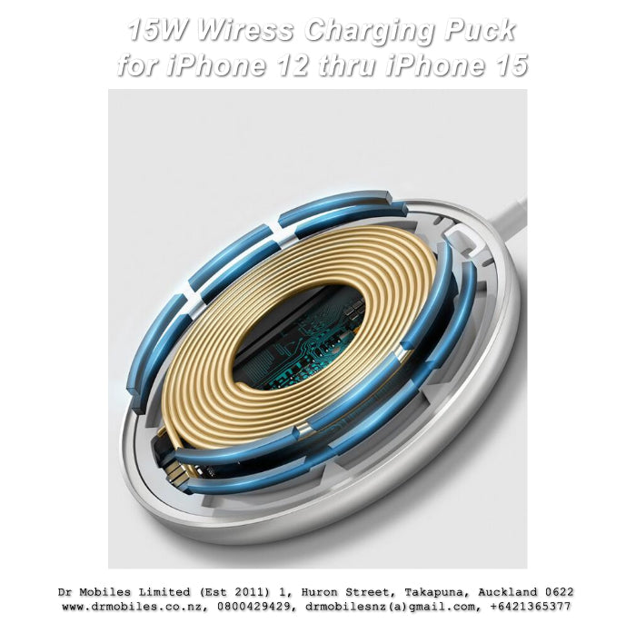 15W Qi Wrieless Charging Puck (White)