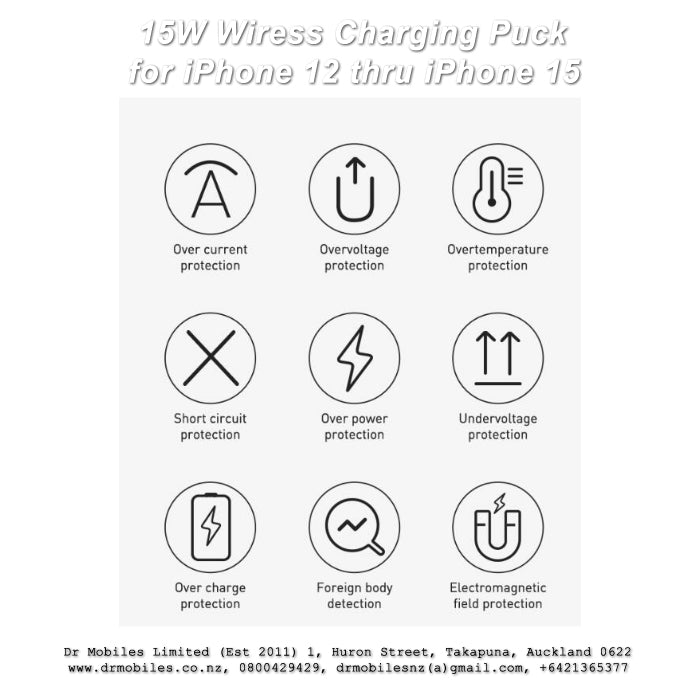 15W Qi Wrieless Charging Puck (White)