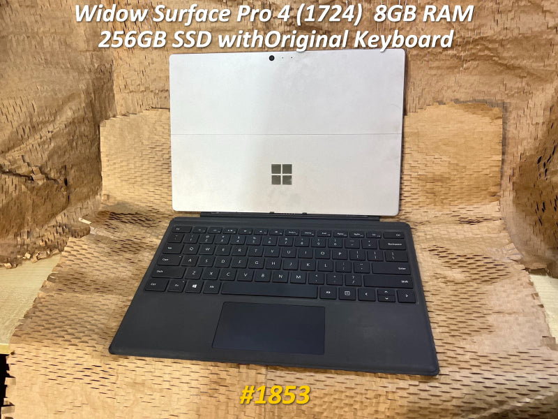 Window Surface Pro 4 (1724), 256GB with Keyboard, 8GB RAM Touch Screen #1853