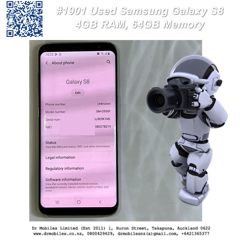 #1901 Used Samsung Galaxy S8 Phone, Takapuna, North Shore