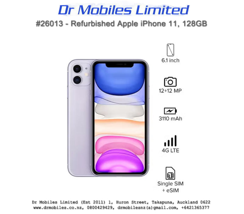 Refurbished Apple iPhone 11, 128GB Space Gray. Dr Mobiles Limited, Auckland