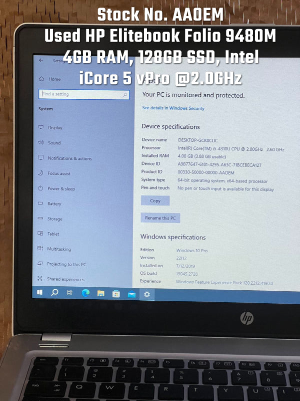 #AAOEM HP Folio 9480M 128GB, 4GB, Intel iCore 5