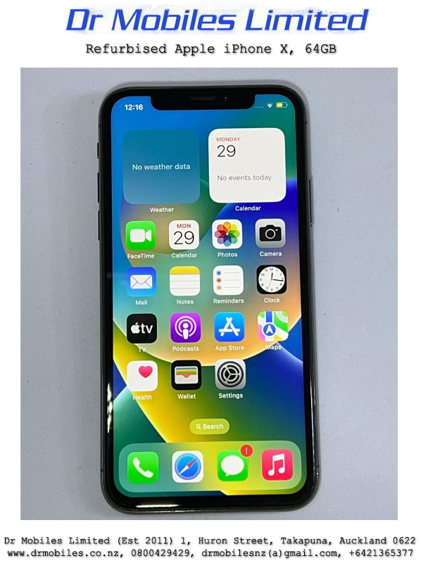 Refurbished Apple iPhone X, 64GB, AAA Grade