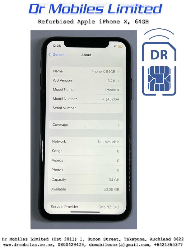 Refurbished Apple iPhone X, 64GB, AAA Grade