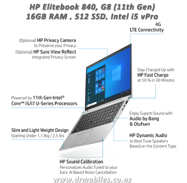 HP Elitebook 840, G8, 16GB RAM , 512 SSD i5 (Used Laptop)