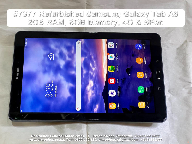 Refurbished Galaxy Tab A6 SM-P585Y Tablet, 4G, S Pen, Takapuna