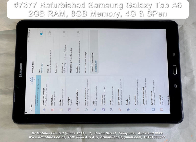 Refurbished Galaxy Tab A6 SM-P585Y Tablet, 4G, S Pen, Takapuna