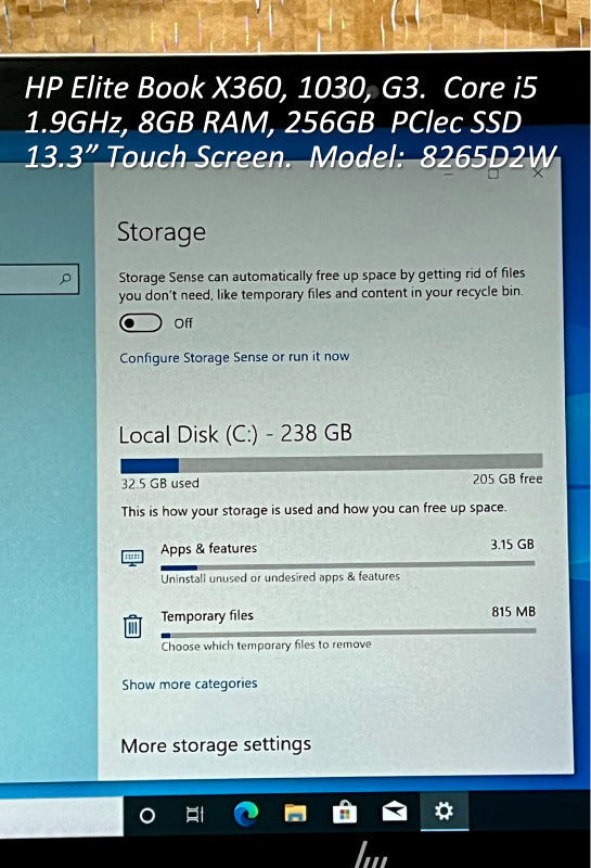 HP EliteBook X360, 1030, G3 Laptop Core i5 1.9GHz SSD
