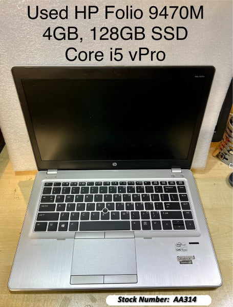 #AA314 HP Folio 9470 Ultrabook Laptop, Intel Core i5, vPro, 4GB, 128 GB SSD
