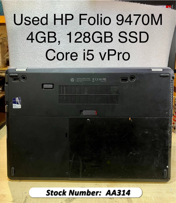 #AA314 HP Folio 9470 Ultrabook Laptop, Intel Core i5, vPro, 4GB, 128 GB SSD
