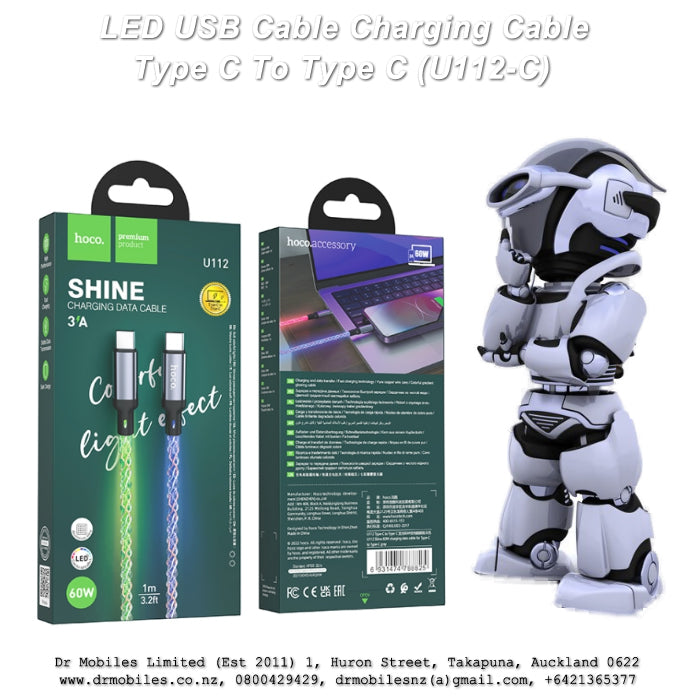LED USB Cable Charging Cable Type C To Type C (U112-C)