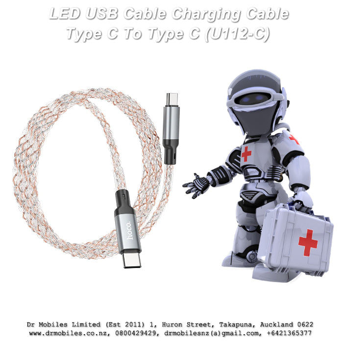 LED USB Cable Charging Cable Type C To Type C (U112-C)