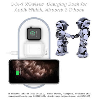 Wireless 3-in-1 Charging Dock for Apple Watch & iPhone Charger, Qi, Hoco CW24