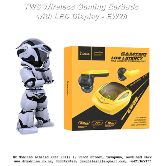 Color Wireless Gaming Earbuds with LED Display - EW28 #earbuds, #twsbuds