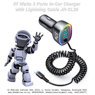 57 Watt 3 Ports Fast Car Charger with Lightning Cable - CL20