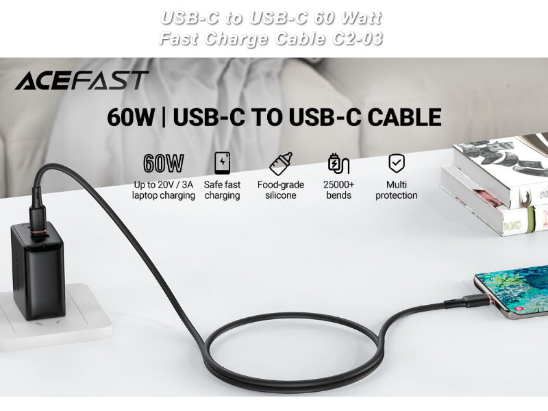 USB-C to USB-C 60W Fast Charging Cable - AceFast C2-03