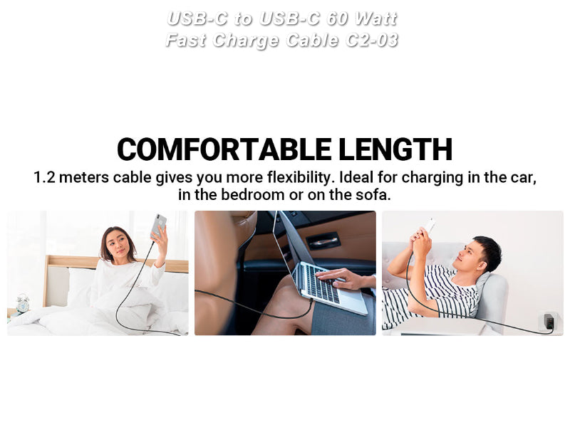 USB-C to USB-C 60W Fast Charging Cable - AceFast C2-03