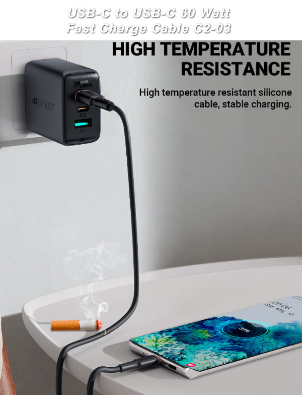 USB-C to USB-C 60W Fast Charging Cable - AceFast C2-03