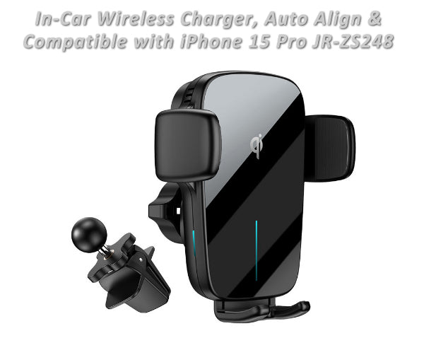 Auto Clamping Phone Holder with Wireless Qi Charging - AceFast JR-ZS248, MegSafe