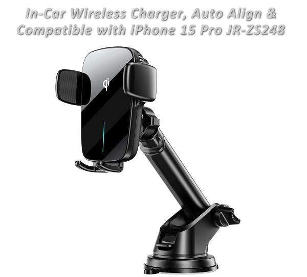 Auto Clamping Phone Holder with Wireless Qi Charging - AceFast JR-ZS248, MegSafe
