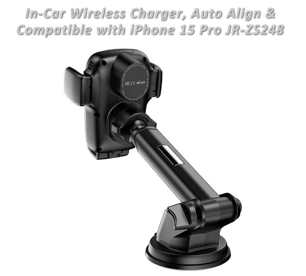 Auto Clamping Phone Holder with Wireless Qi Charging - AceFast JR-ZS248, MegSafe