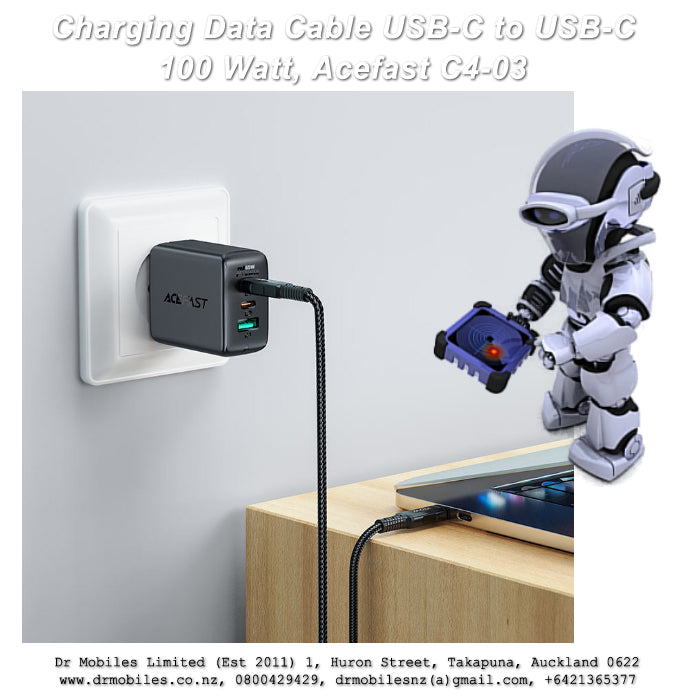 100 Watt, 5 Amp, USB-C to USB-C Charging Cable, 2 Meters. Acefast C4-03