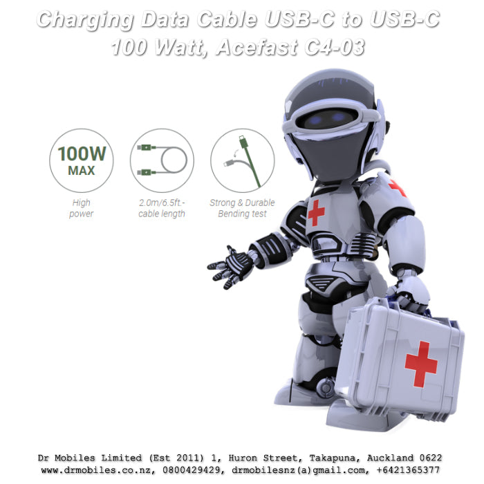 100 Watt, 5 Amp, USB-C to USB-C Charging Cable, 2 Meters. Acefast C4-03