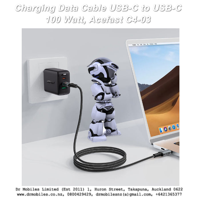 100 Watt, 5 Amp, USB-C to USB-C Charging Cable, 2 Meters. Acefast C4-03
