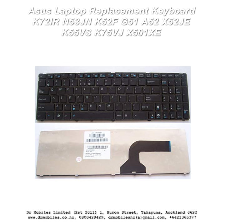 Asus Laptop Replacement Keyboard K72IR N53JN K52F G51 A52 X52JE