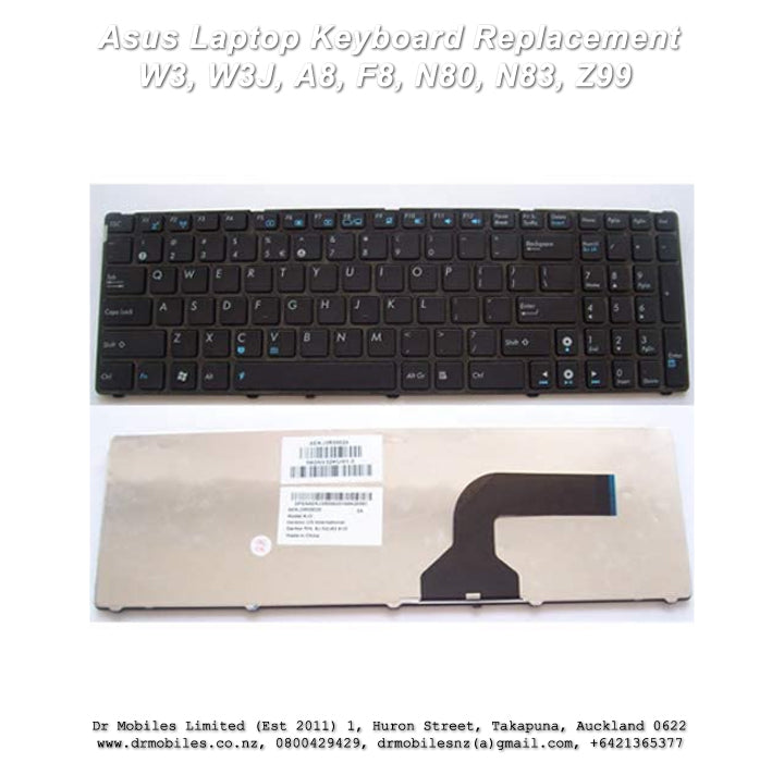Asus Laptop Keyboard Replacement W3, W3J, A8, F8, N80, N83, Z99