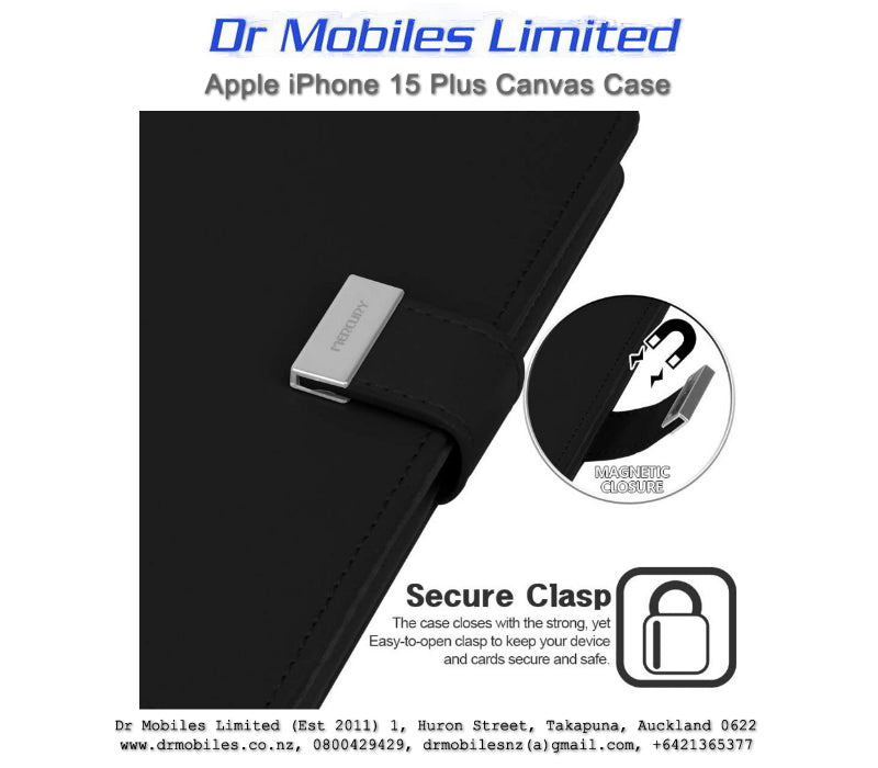 Mercury Goospery Canvas Apple iPhone 15 Plus (6.7") Diary Case - Pink, Blue