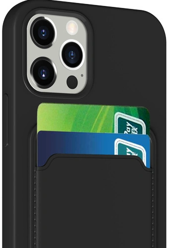Card Holder Silicone Case for iPhone Black