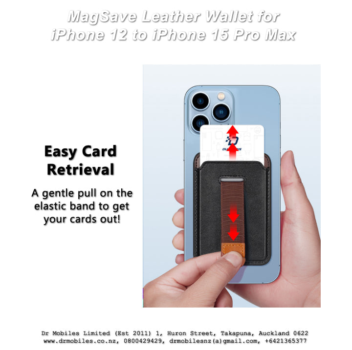 MagSave Leather Wallet for iPhone 12 to iPhone 15 Pro Max