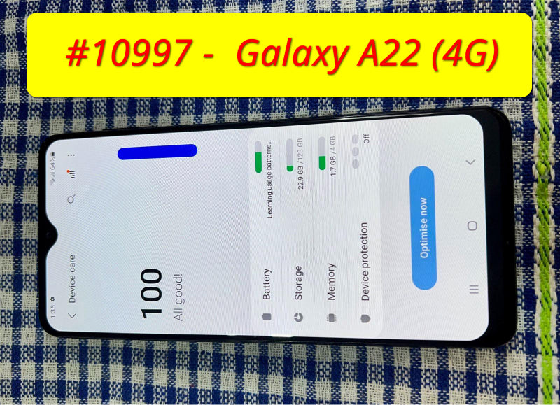 Samsung Galaxy A22 (4G), 4GB RAM, 128GB Memory, Takapuna, #10997