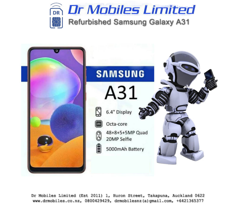 Refurbished Samsung Galaxy A31 Phone.  Dual-SIM, 128GB Memory