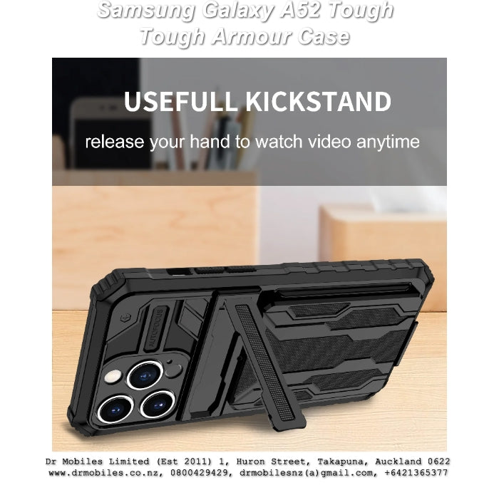 Samsung Galaxy A52 Tough Techtical Phone Case with Kickstand and credit card holder