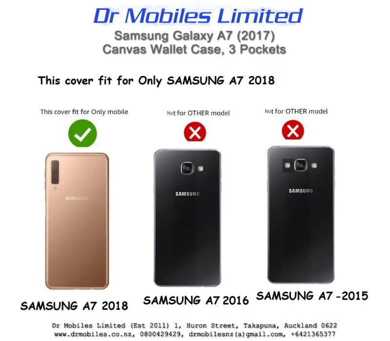 Mercury Goospery Galaxy A7 Canvas Diary Case, Black or Gray