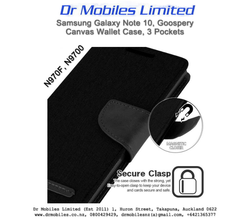 Mercury Goosepery Galaxy Note 10 Canvas Case - 3 Pockets