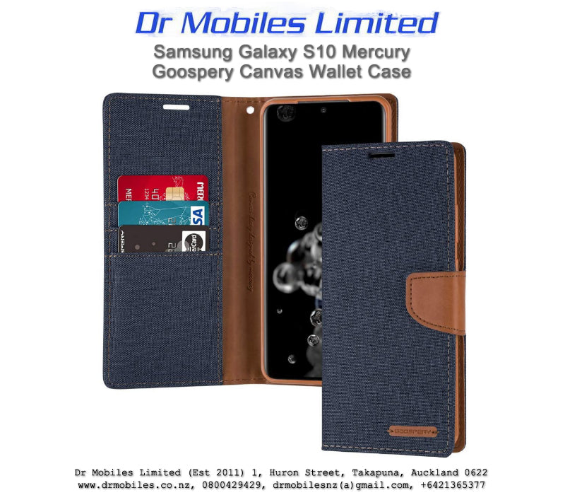 Samsung Galaxy S10 Mercury Goospery Canvas Wallet Case