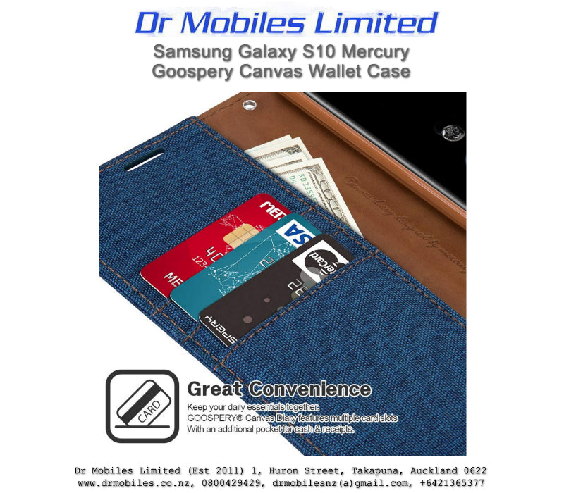 Samsung Galaxy S10 Mercury Goospery Canvas Wallet Case