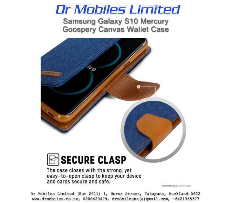 Samsung Galaxy S10 Mercury Goospery Canvas Wallet Case