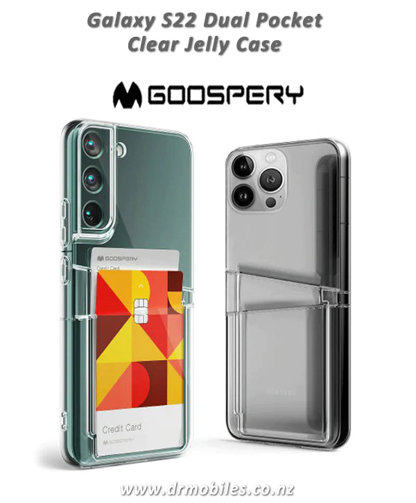 Samsung Galaxy S22 - Dual Pocket Jelly Clear Case TPU - Mercury Goospery Mobile Case