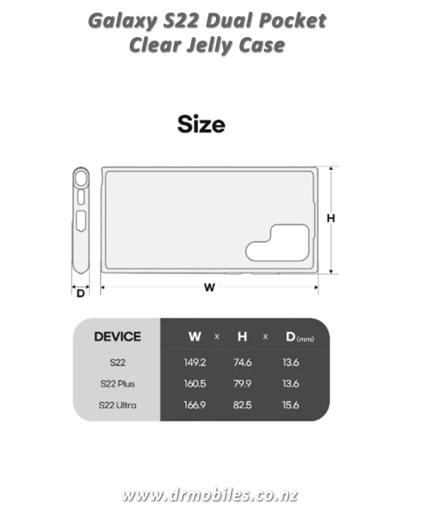 Samsung Galaxy S22 - Dual Pocket Jelly Clear Case TPU - Mercury Goospery Mobile Case
