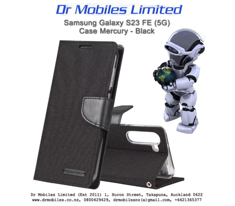 Mercury Goospery Samsung Galaxy S23 FE (5G) Canvas Case Shockproof - Black