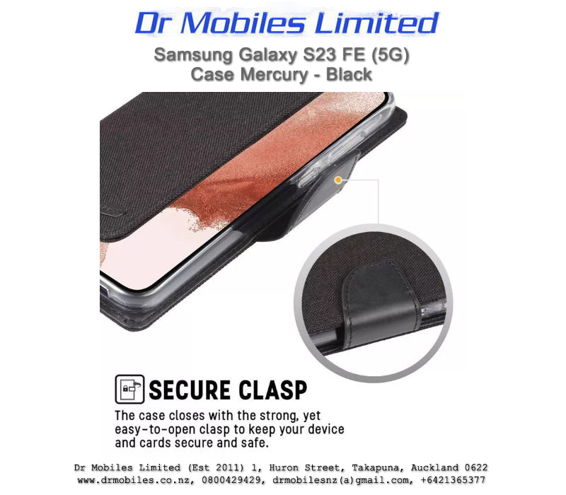 Mercury Goospery Samsung Galaxy S23 FE (5G) Canvas Case Shockproof - Black