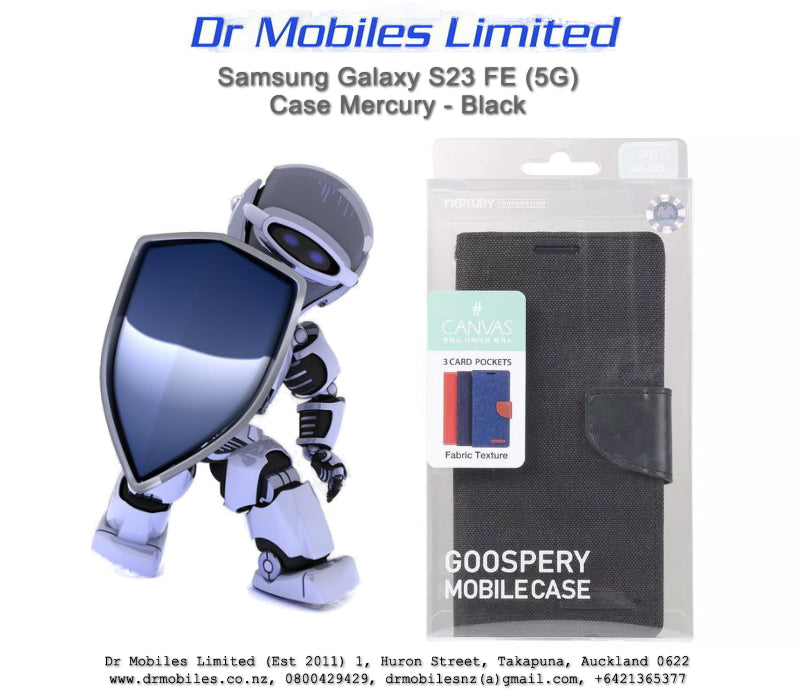 Mercury Goospery Samsung Galaxy S23 FE (5G) Canvas Case Shockproof - Black